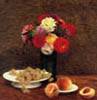 Still Life - Dahlias in a Green Vase